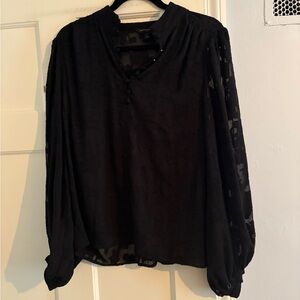 Banana Republic Sheer Black Blouse